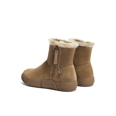 森达雪地靴女款冬商场同款户外保暖毛绒短靴XDV01DD4