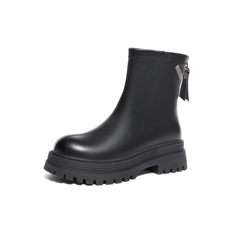 森达时装靴女款冬商场同款厚底增高显瘦短靴XEX01DD4