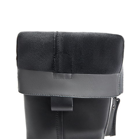 森达骑士靴女2024年冬新商场同款机车风过膝长筒靴XEY01DG4