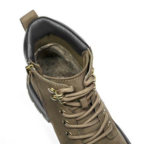 森达马丁靴女款2024冬新商场同款欧美机车风厚底短皮靴XET01DD4