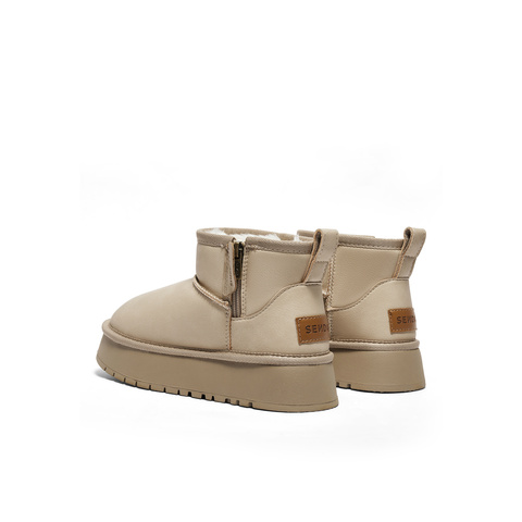 森达雪地靴女款冬甜美舒适保暖厚底休闲短靴ZTE11DD4