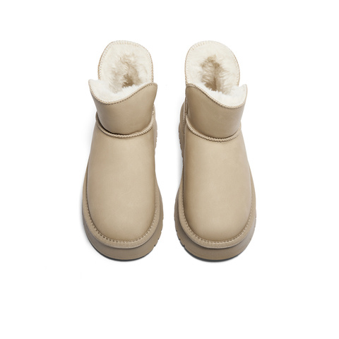 森达雪地靴女年冬季新商场同款保暖厚底短靴XFW01DD4