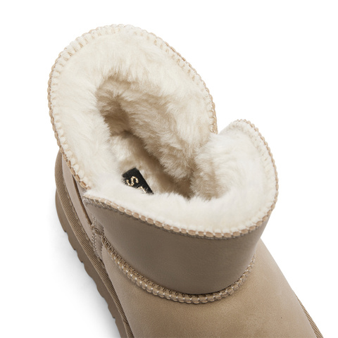 森达雪地靴女年冬季新商场同款保暖厚底短靴XFW01DD4