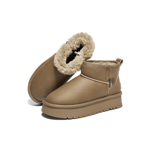 森达雪地靴女年冬季新商场同款保暖厚底休闲短靴XFX01DD4