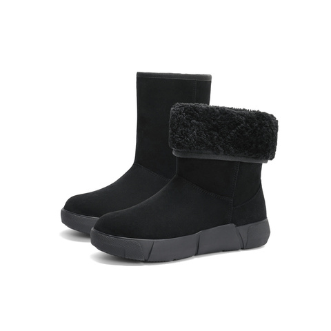 森达雪地靴女款冬舒适绒毛保暖厚底休闲中靴ZTE50DS4