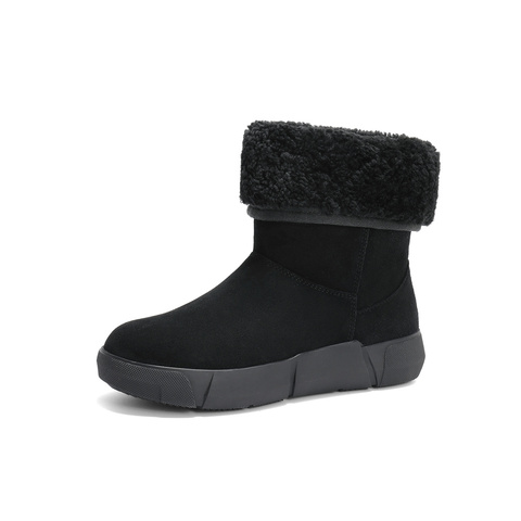 森达雪地靴女款冬舒适绒毛保暖厚底休闲中靴ZTE50DS4