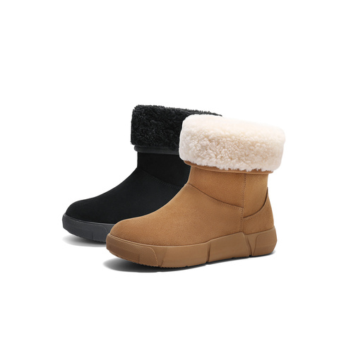 森达雪地靴女款冬舒适绒毛保暖厚底休闲中靴ZTE50DS4