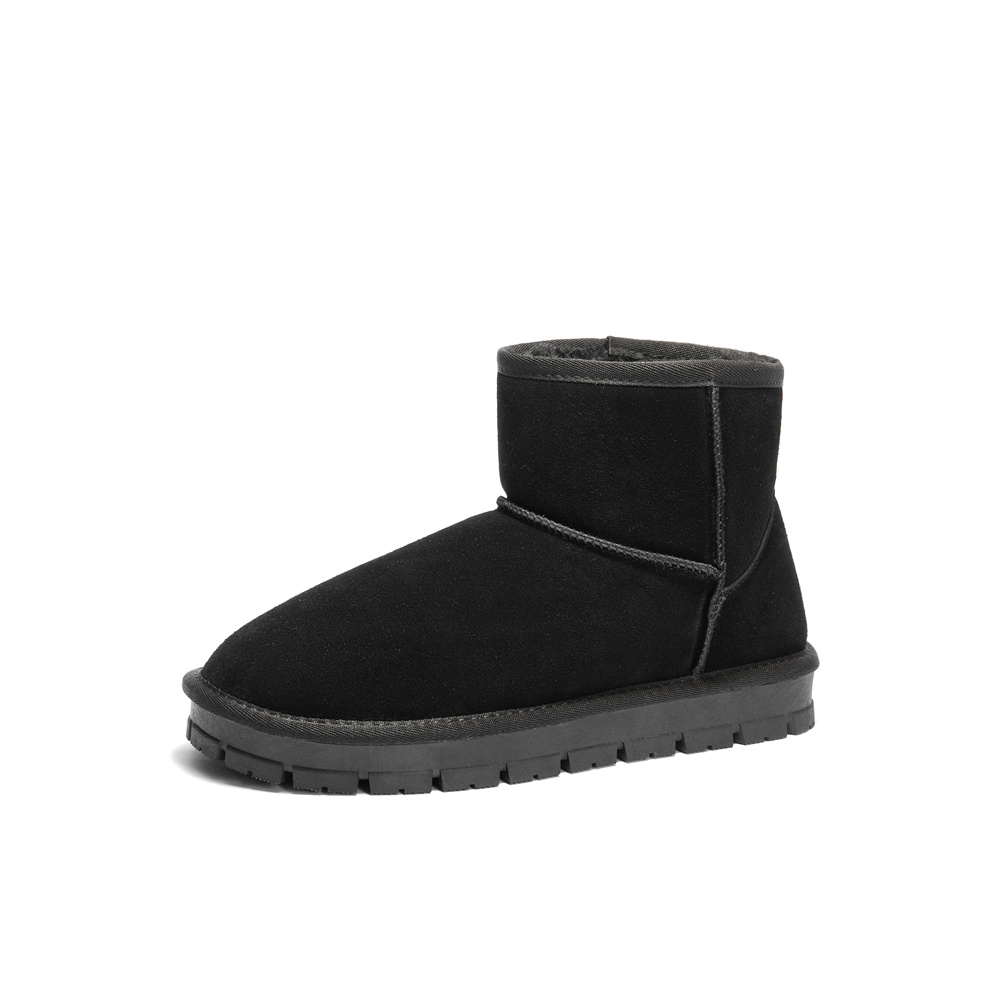 森达雪地靴男年冬新舒适绒毛保暖平跟户外休闲短靴ZXD03DD4