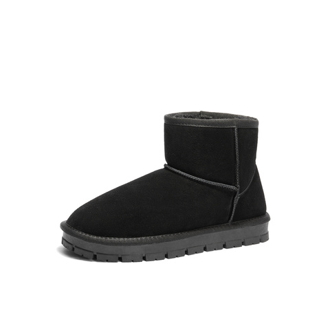 森达雪地靴男年冬新舒适绒毛保暖平跟户外休闲短靴ZXD03DD4