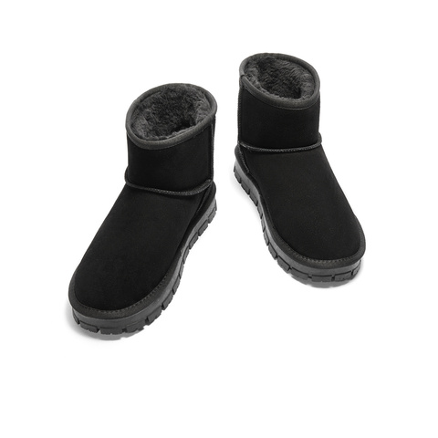 森达雪地靴男年冬新舒适绒毛保暖平跟户外休闲短靴ZXD03DD4