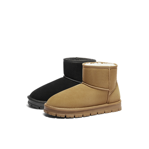 森达雪地靴男年冬新舒适绒毛保暖平跟户外休闲短靴ZXD03DD4