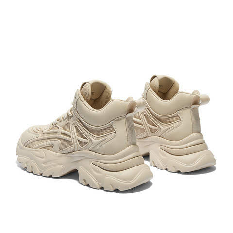 森达老爹鞋女款2024冬季新商场同款运动厚底拼接休闲短靴XJU01DD4