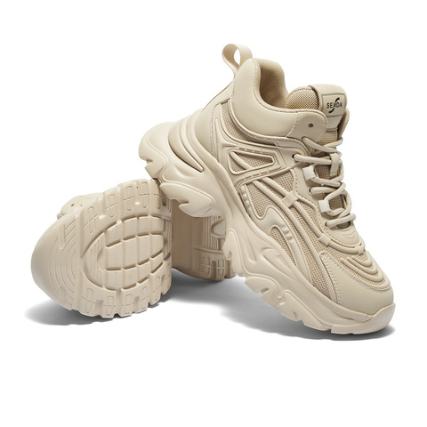 森达老爹鞋女款2024冬季新商场同款运动厚底拼接休闲短靴XJU01DD4