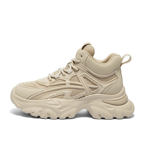 森达老爹鞋女款2024冬季新商场同款运动厚底拼接休闲短靴XJU01DD4