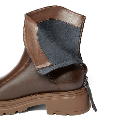 森达弹力靴女子年冬商场同款显瘦厚底休闲短靴XFG01DD4