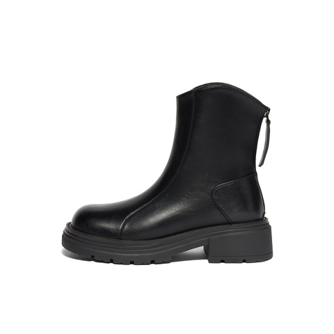 森达弹力靴女子年冬商场同款显瘦厚底休闲短靴XFG01DD4