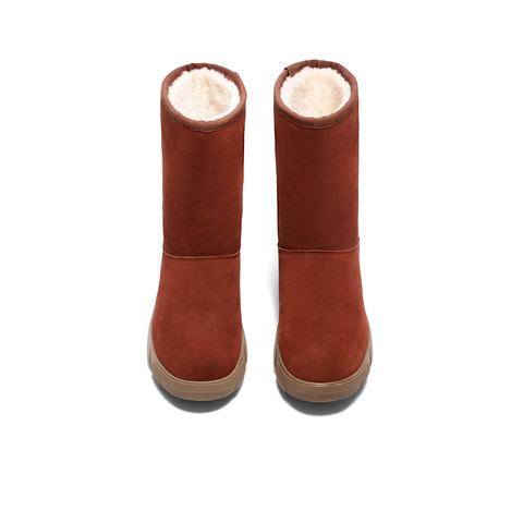 森达雪地靴女款冬舒适绒毛保暖厚底休闲中靴ZTE50DS4