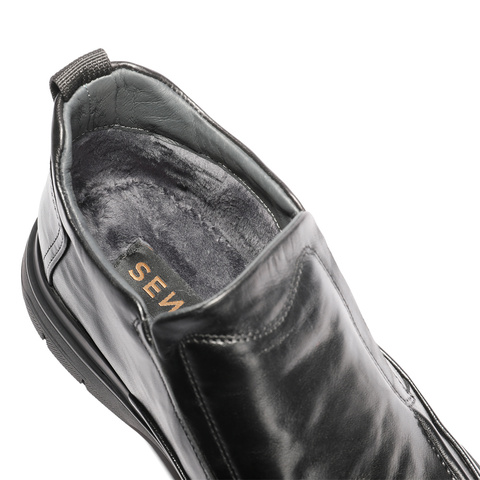 森达休闲皮鞋男2024冬季新款舒适保暖套脚复古休闲鞋JDZ12DM4