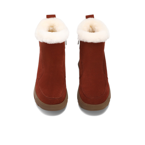 森达雪地靴女款2024冬季新款户外保暖毛绒厚底休闲短靴ZTE35DD4