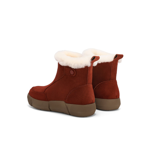 森达雪地靴女款2024冬季新款户外保暖毛绒厚底休闲短靴ZTE35DD4