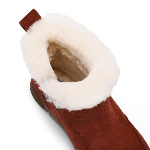 森达雪地靴女款2024冬季新款户外保暖毛绒厚底休闲短靴ZTE35DD4