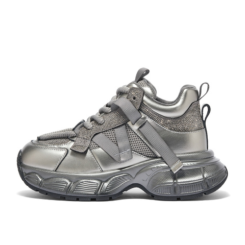 森达老爹鞋女款冬户外运动风显高厚底休闲鞋XJH01DM4