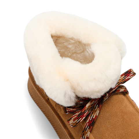 森达雪地靴女款冬商场同款户外保暖毛绒短靴ZTE71DD4