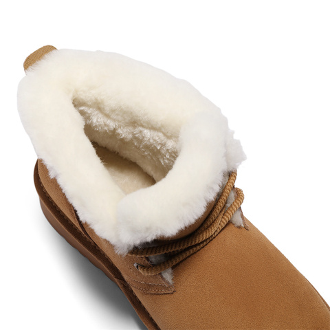 森达雪地靴男年冬新舒适绒毛保暖平跟户外休闲短靴ZXD10DD4