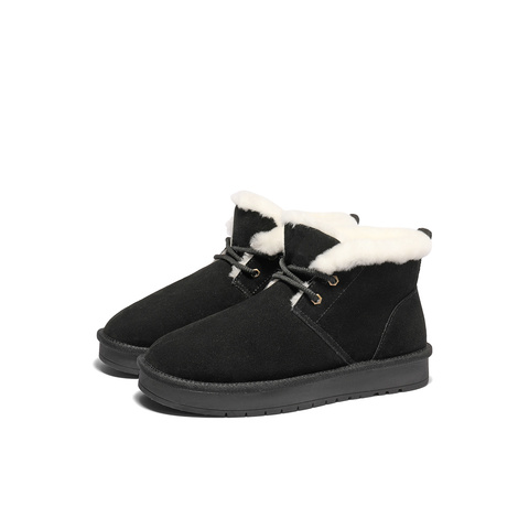 森达雪地靴男年冬新舒适绒毛保暖平跟户外休闲短靴ZXD10DD4