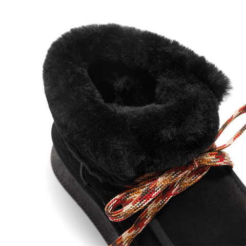 森达雪地靴女款冬商场同款户外保暖毛绒短靴ZTE71DD4