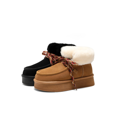 森达雪地靴女款冬商场同款户外保暖毛绒短靴ZTE71DD4