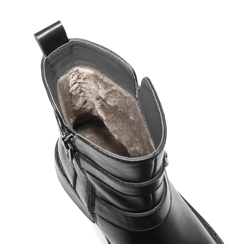 森达骑士靴女款冬新商场同款皮带扣户外休闲短靴XLQ01DZ4