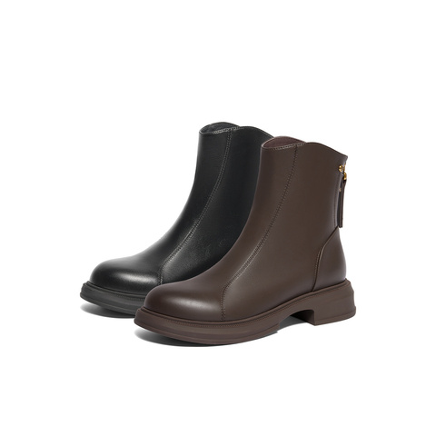 森达弹力靴女子年冬季款商场同款气质显瘦休闲短靴XEH01DD4