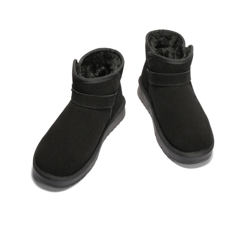 森达雪地靴男年冬新舒适绒毛保暖平跟户外休闲短靴ZXD09DD4