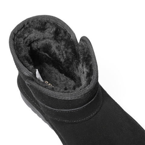 森达雪地靴男年冬新舒适绒毛保暖平跟户外休闲短靴ZXD09DD4