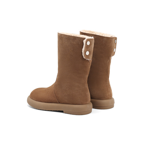 森达雪地靴女款冬舒适绒毛保暖厚底休闲中靴ZTE72DS4