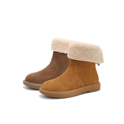 森达雪地靴女款冬舒适绒毛保暖厚底休闲中靴ZTE72DS4