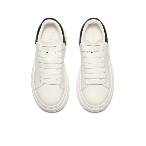 森达板鞋女款新秋商场同款纯色厚底小白鞋XDF01CM4