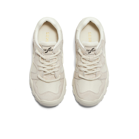 森达阿甘鞋女款2025春季新款拼接厚底户外运动休闲鞋ZCC44AM5