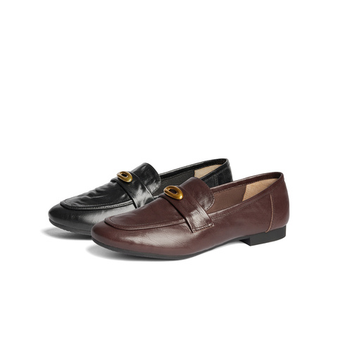 森达乐福鞋女款2025春新通勤职业平底舒适单鞋ZTF14AA5