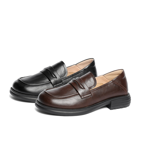 森达乐福鞋女款2025春新商场同款舒适沙发乐福单鞋XKW01AA5