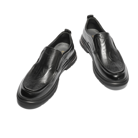 森达休闲皮鞋男2025春季新款商场同款简约休闲平底皮鞋1VG02AM5