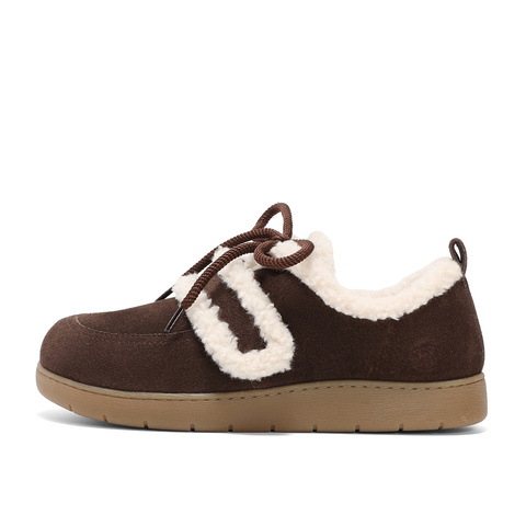 森达毛毛鞋女款2025春季新款奶盖可可保暖舒适休闲鞋4UR27AM5