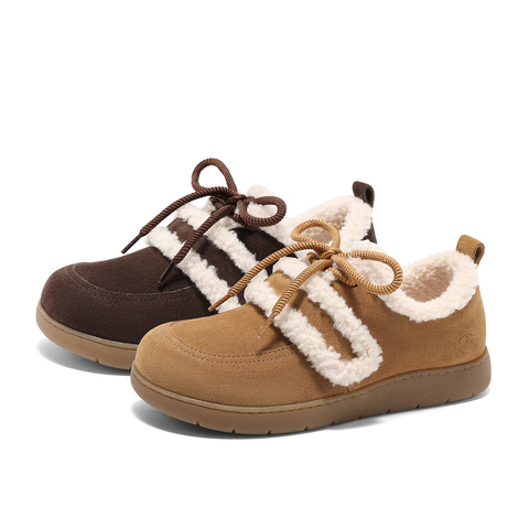 森达毛毛鞋女款2025春季新款奶盖可可保暖舒适休闲鞋4UR27AM5