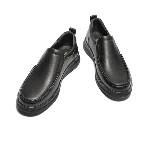 森达休闲皮鞋男2025春季新款商场同款舒适一脚蹬休闲鞋1VE01AM5