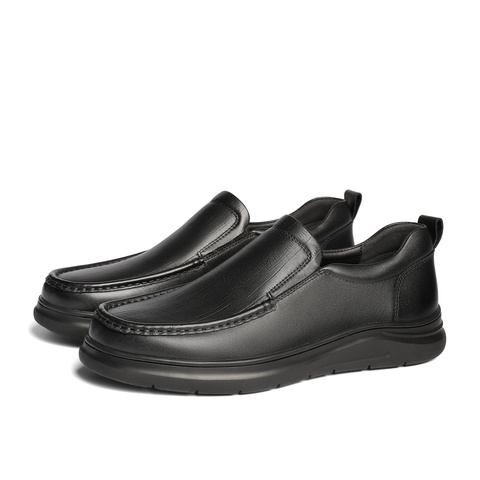 森达休闲皮鞋男2025春季新款商场同款舒适一脚蹬休闲鞋1VE01AM5