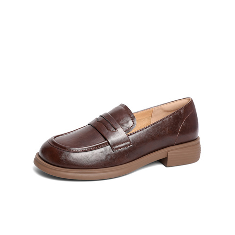 森达乐福鞋女款2025春季新款舒适一脚蹬平跟简约单鞋ZTF02AA5