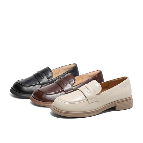 森达乐福鞋女款2025春季新款舒适一脚蹬平跟简约单鞋ZTF02AA5