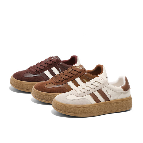 森达德训鞋女2025春新拼接户外运动厚底休闲小白板鞋SUY01AM5