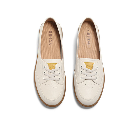 森达轻巧可可女款2025春季新款商场同款休闲小白鞋4WGF7AA5